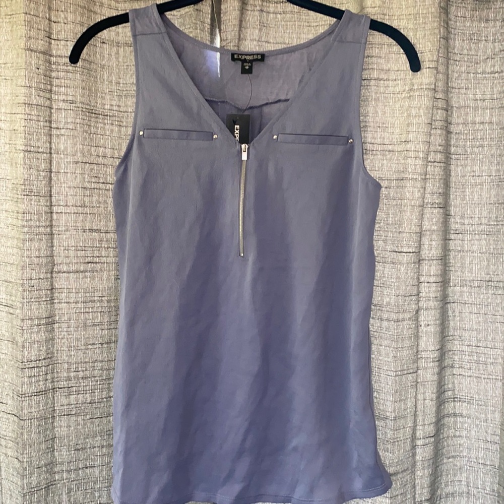 NWT Express Zip Front Sleeveless Blouse XS